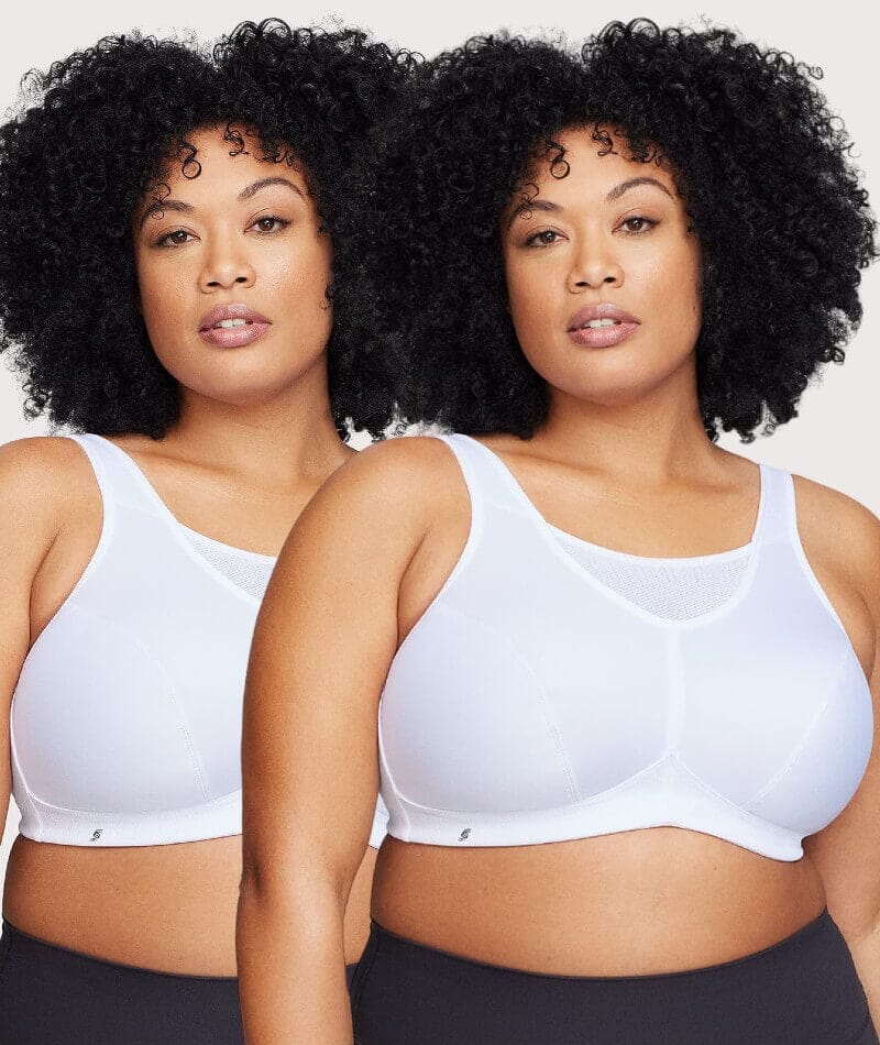 Glamorise No-Bounce Camisole Wire-Free Sports Bra 2 Pack - White Bras